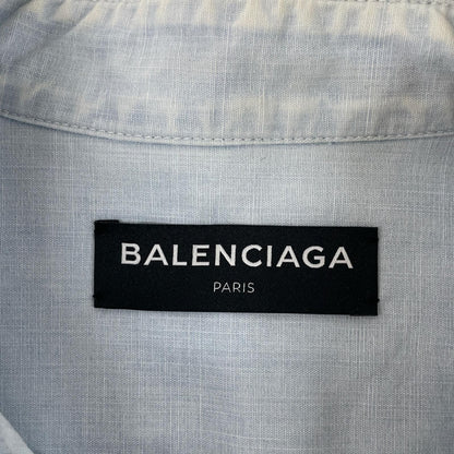 Balenciaga Thepowerofdreams Blue Back Print Oversize Denim Shirt 37 — view 3