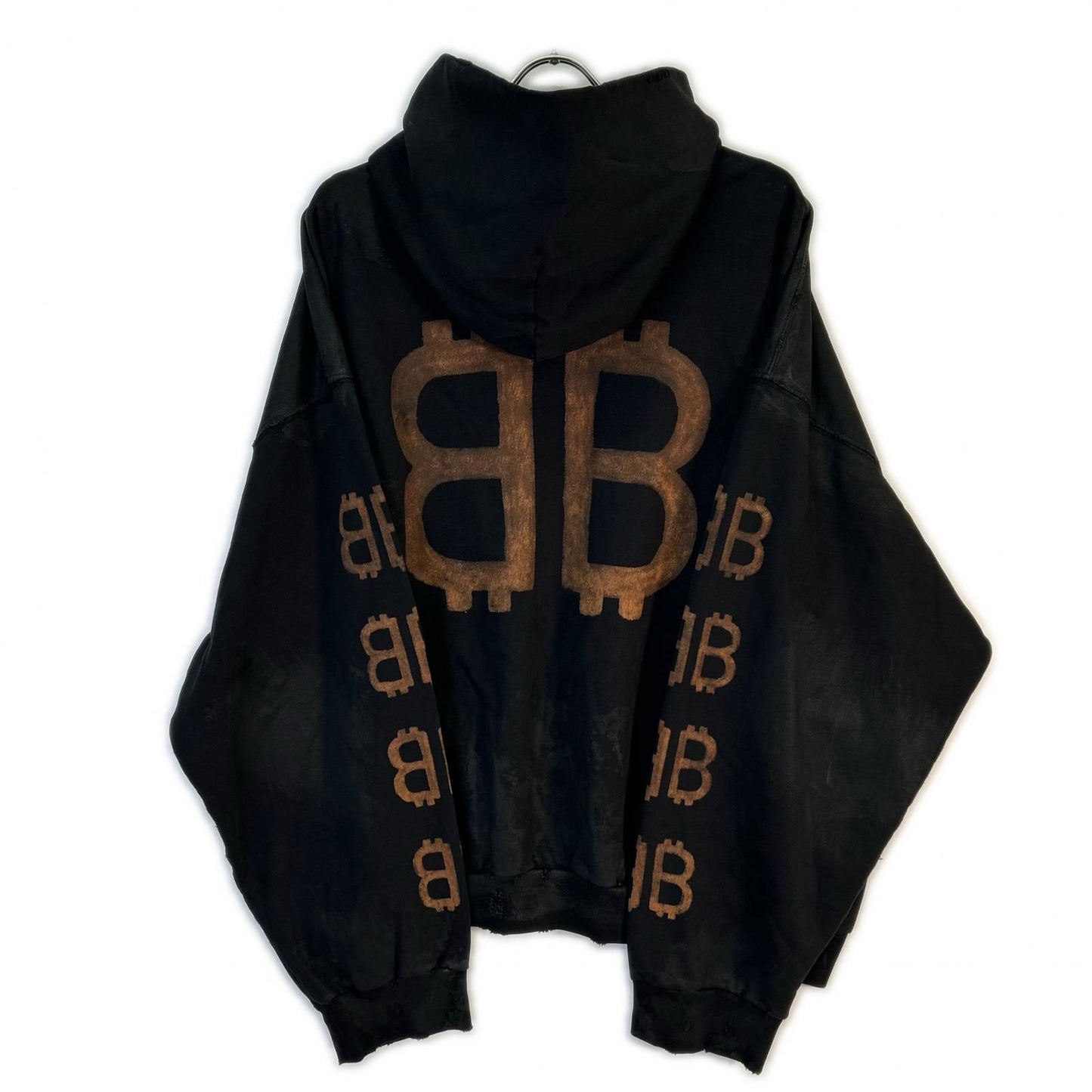 Balenciaga BB Print Distressed Pullover Hoodie — view 2