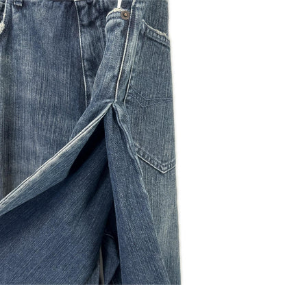 Balenciaga Blue Double Front Wide Leg Jeans XS — view 4