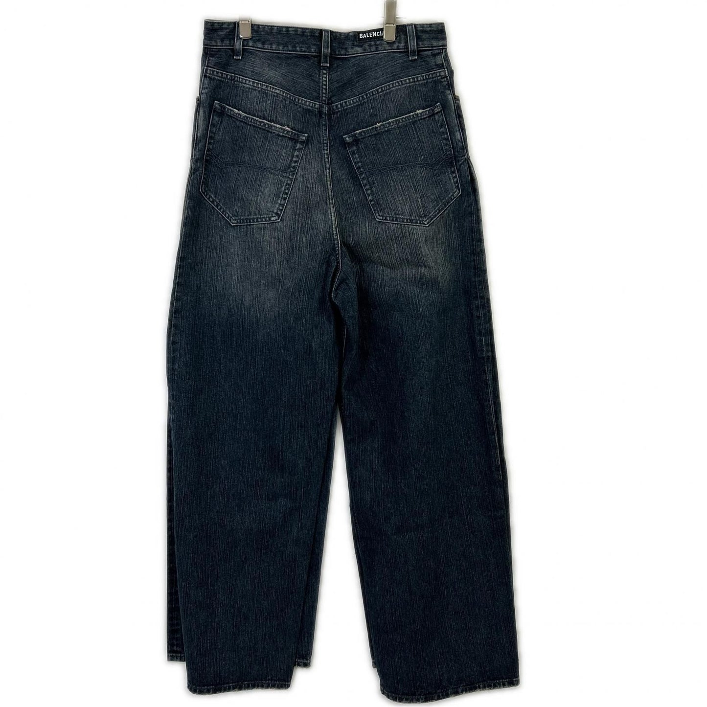 Balenciaga Blue Double Front Wide Leg Jeans XS — view 2
