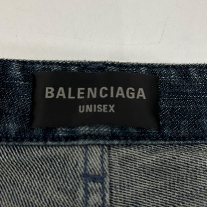 Balenciaga Blue Double Front Wide Leg Jeans XS — view 7