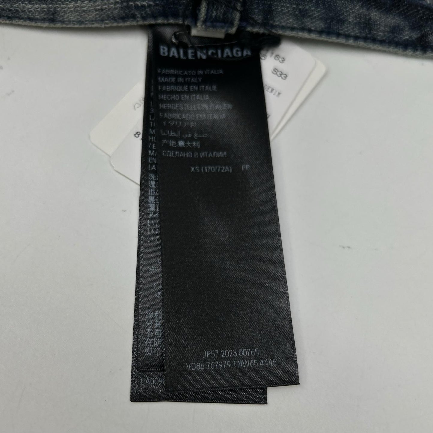 Balenciaga Blue Double Front Wide Leg Jeans XS — view 8