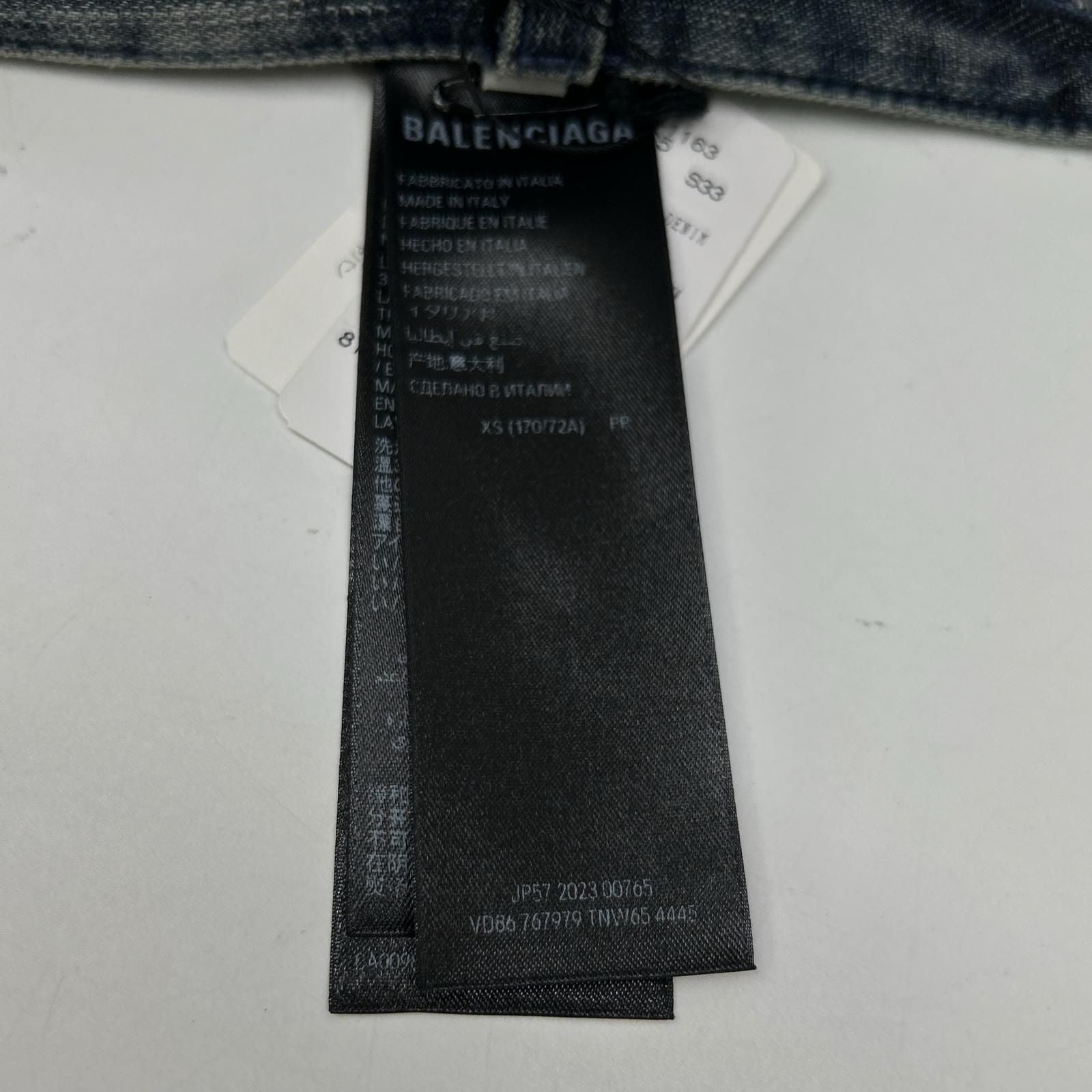 Balenciaga Blue Double Front Wide Leg Jeans XS — view 8