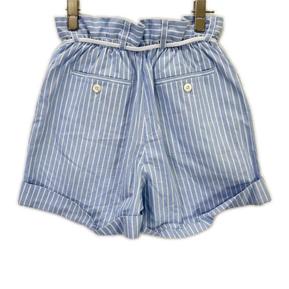 Miu Miu Blue White Chenille Logo Striped Shorts 36 — view 2