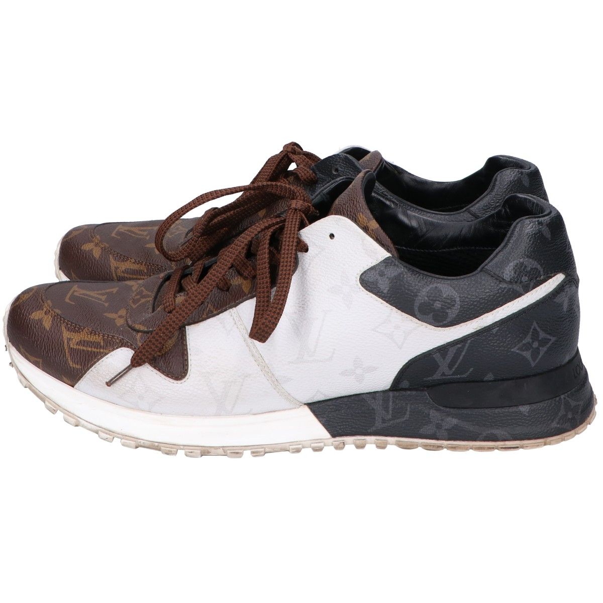 Louis Vuitton Black White Monogram Run Away Sneakers — view 3