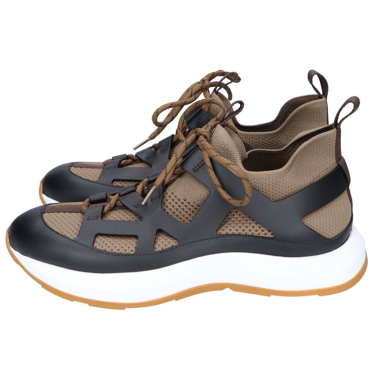 Hermes Khaki Katana Knit Sneakers — view 3