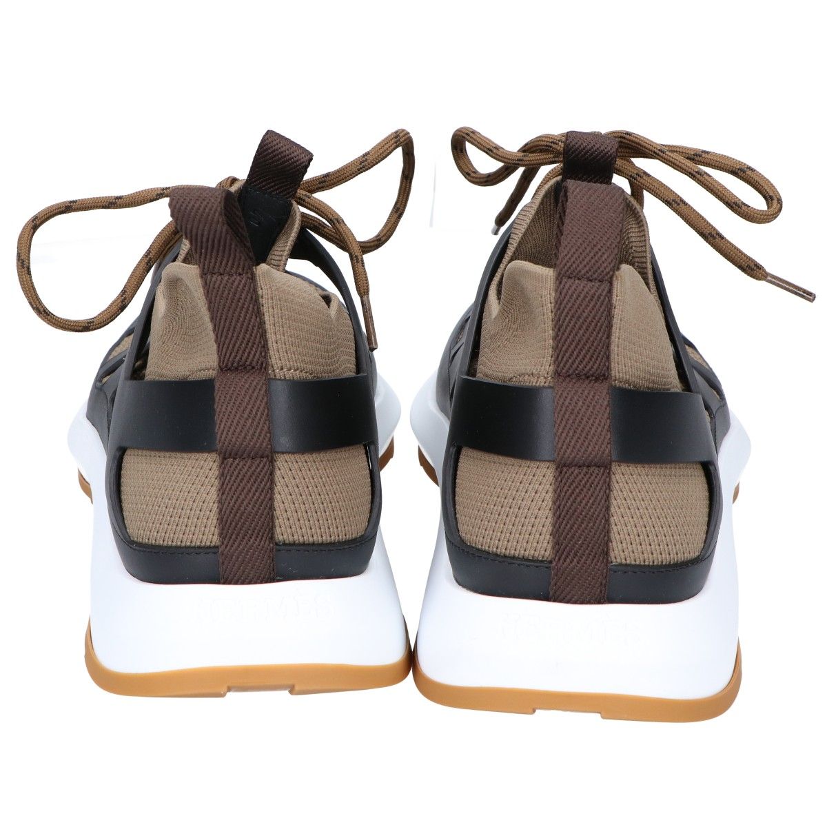 Hermes Khaki Katana Knit Sneakers — view 4