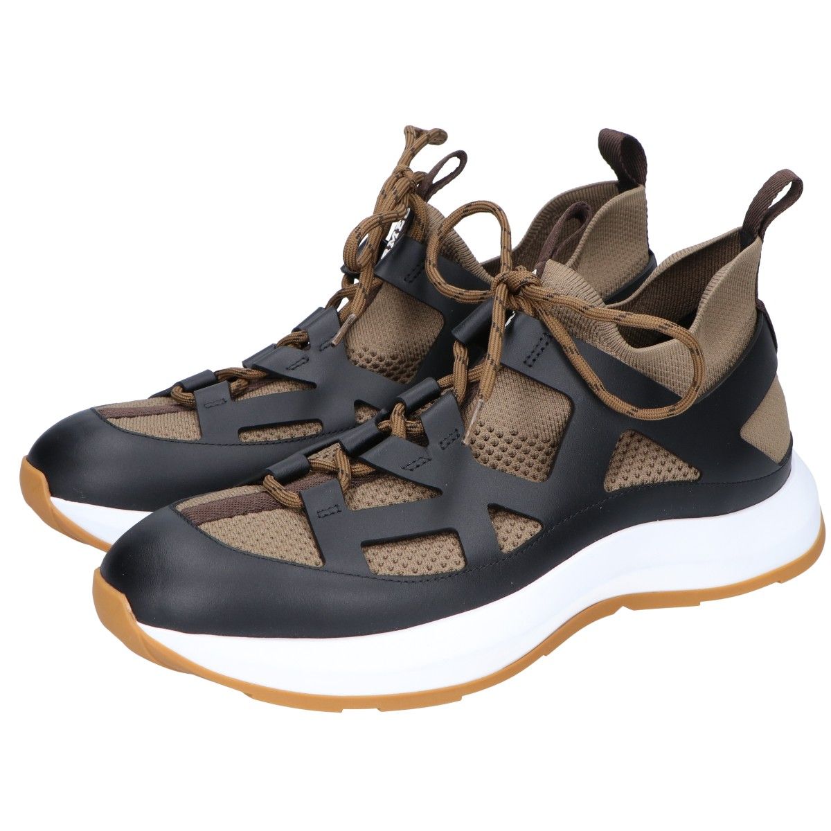Hermes Khaki Katana Knit Sneakers