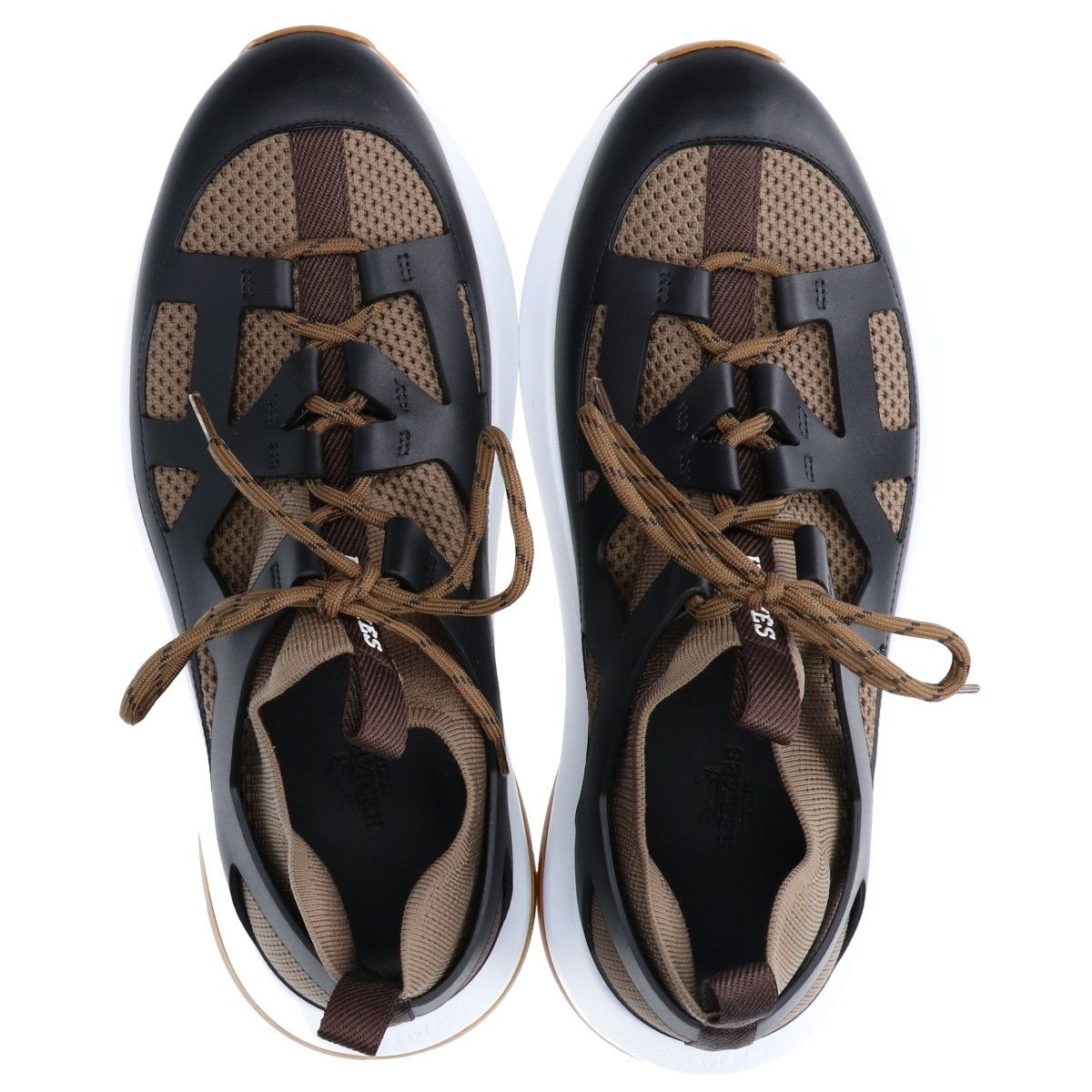 Hermes Khaki Katana Knit Sneakers — view 6