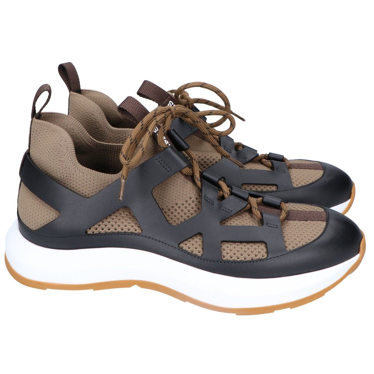 Hermes Khaki Katana Knit Sneakers — view 5