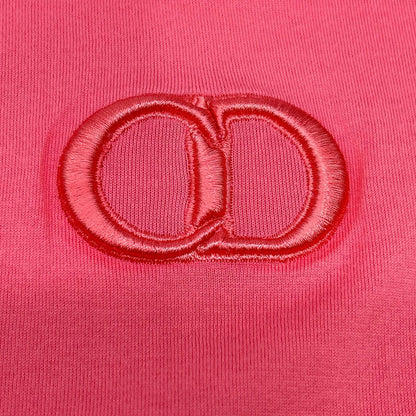 Dior Pink CD Embroidery Short Sleeve T-Shirt — view 6