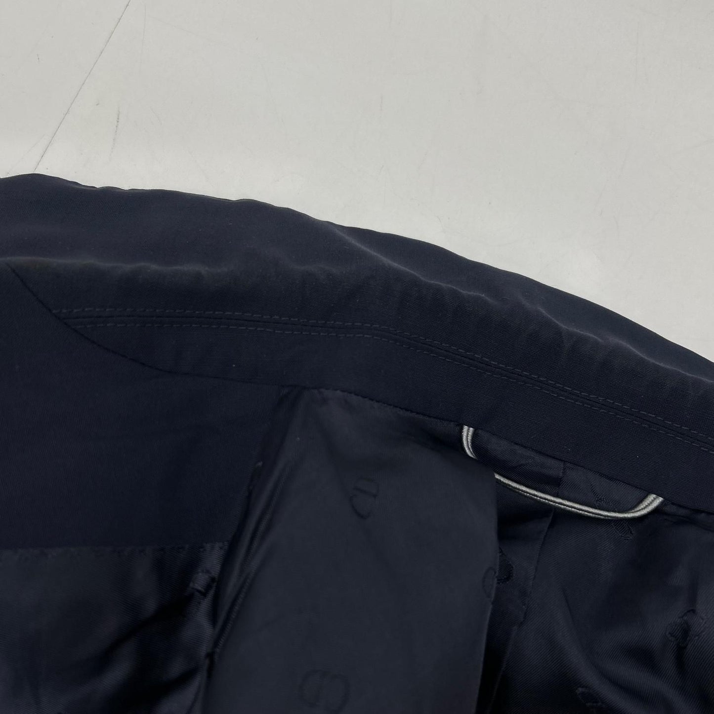 Dior Navy Arm Saddle Pocket Wool Mohair Tailored Jacket 48 — view 8