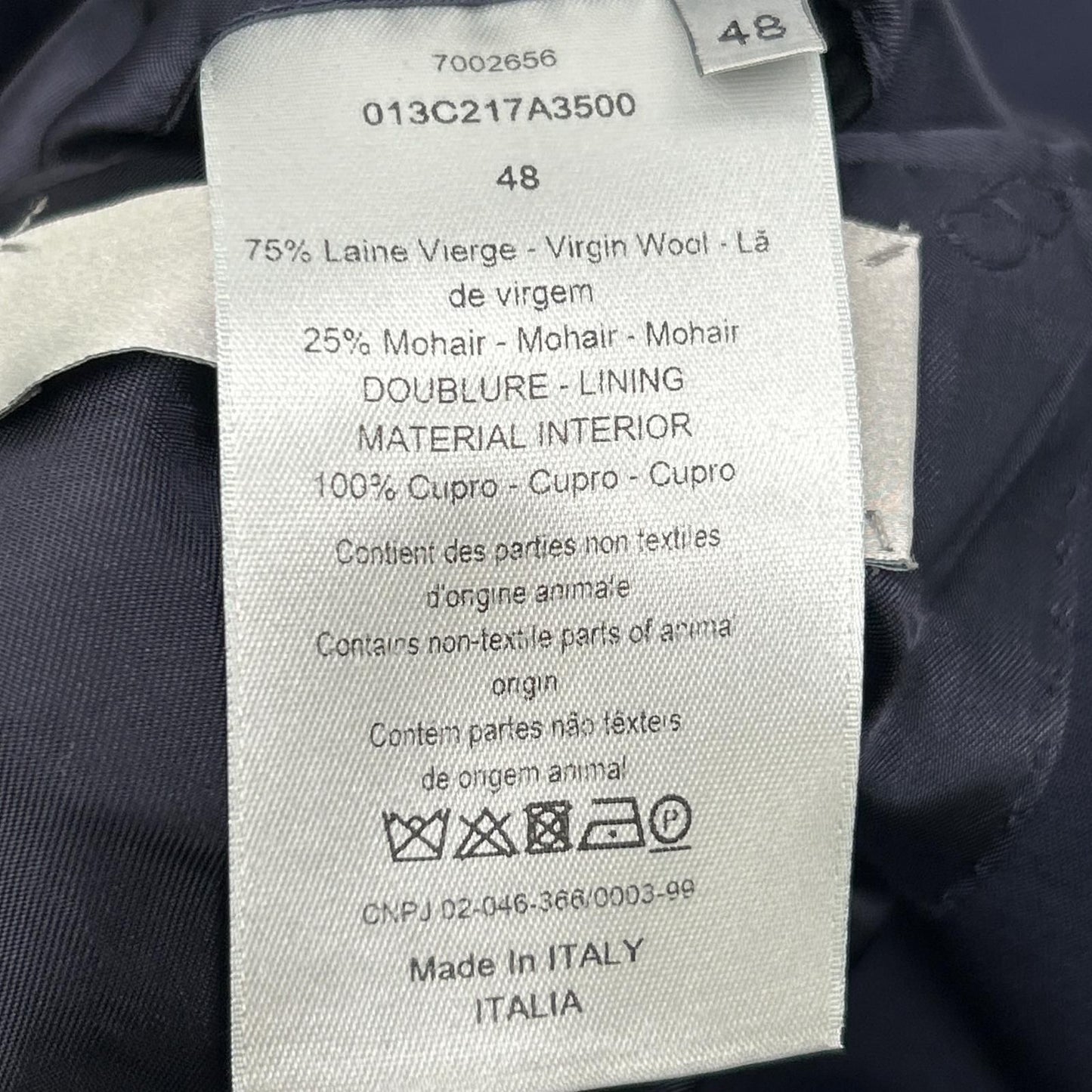 Dior Navy Arm Saddle Pocket Wool Mohair Tailored Jacket 48 — view 5