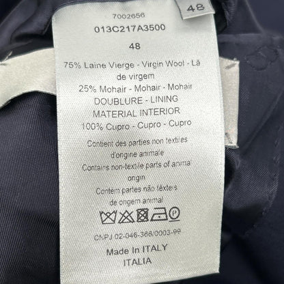 Dior Navy Arm Saddle Pocket Wool Mohair Tailored Jacket 48 — view 5
