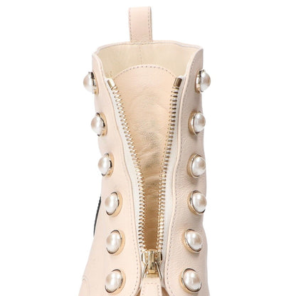 Chanel Pearl CC Logo Patent Leather Short Boots 36c — view 9