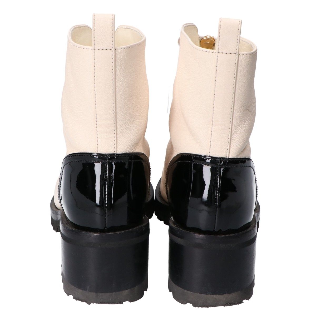 Chanel Pearl CC Logo Patent Leather Short Boots 36c — view 3
