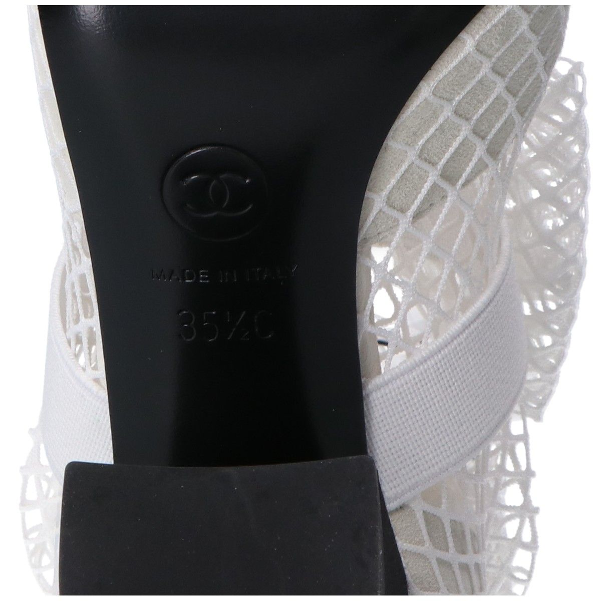 Chanel Ribbon Pearl CC Logo Patent Leather Mesh Short Boots — view 8