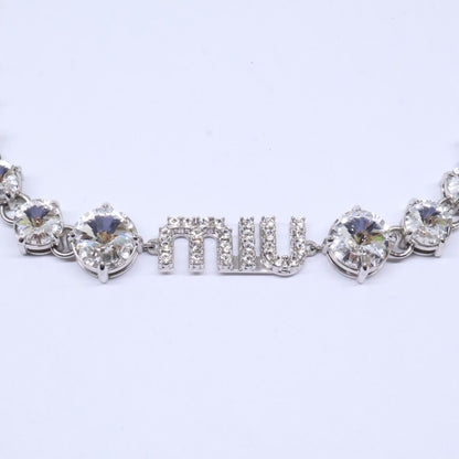 Miu Miu Crystal Logo Choker Necklace — view 2