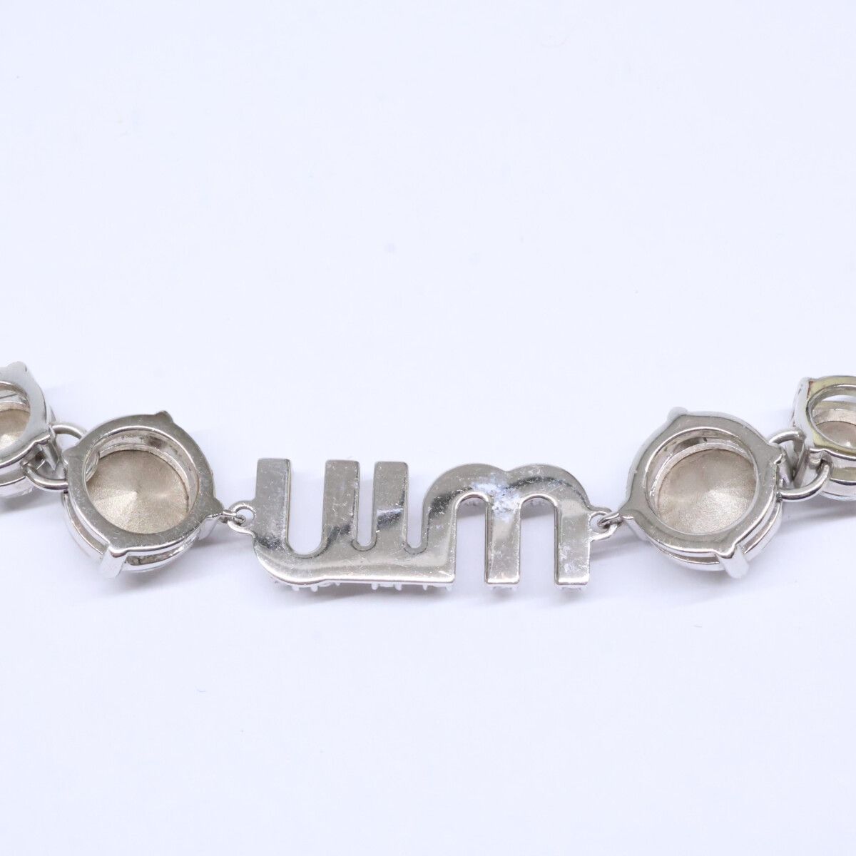Miu Miu Crystal Logo Choker Necklace — view 3