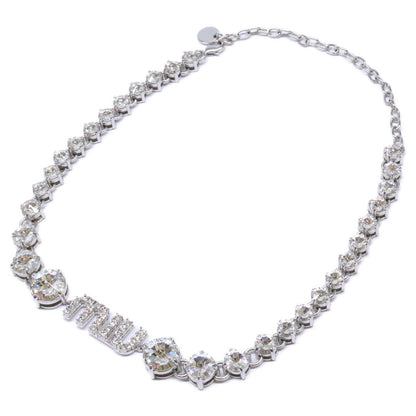 Miu Miu Crystal Logo Choker Necklace