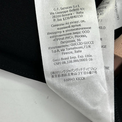 Gucci Black Pink Rayon Blend Waist Logo Center Seam Jersey Leggings Pants — view 6