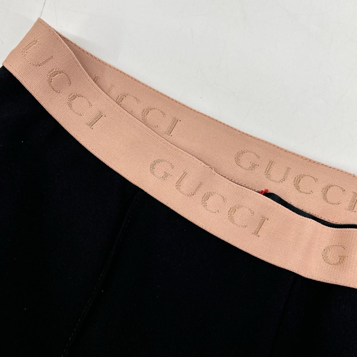 Gucci Black Pink Rayon Blend Waist Logo Center Seam Jersey Leggings Pants — view 8