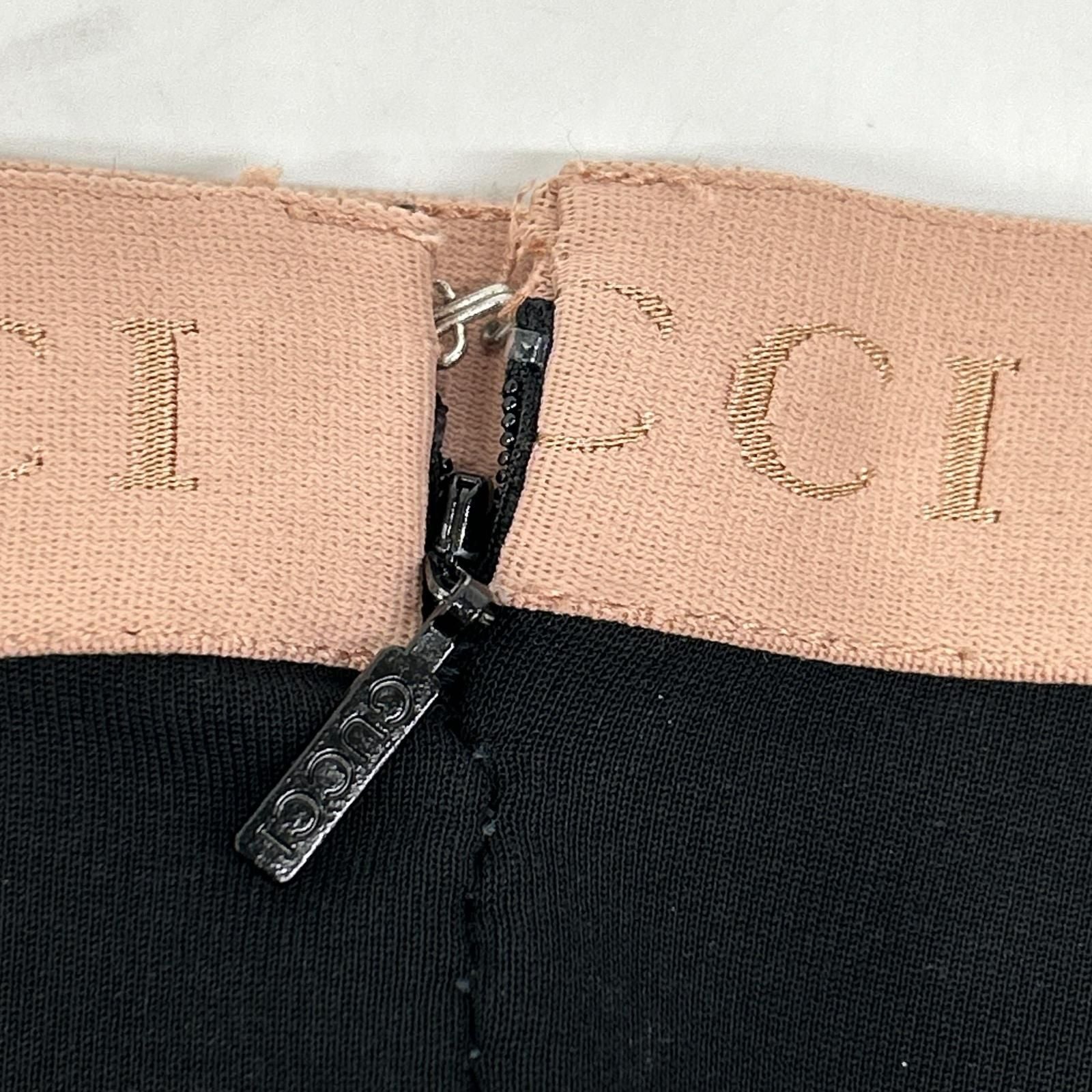 Gucci Black Pink Rayon Blend Waist Logo Center Seam Jersey Leggings Pants — view 7