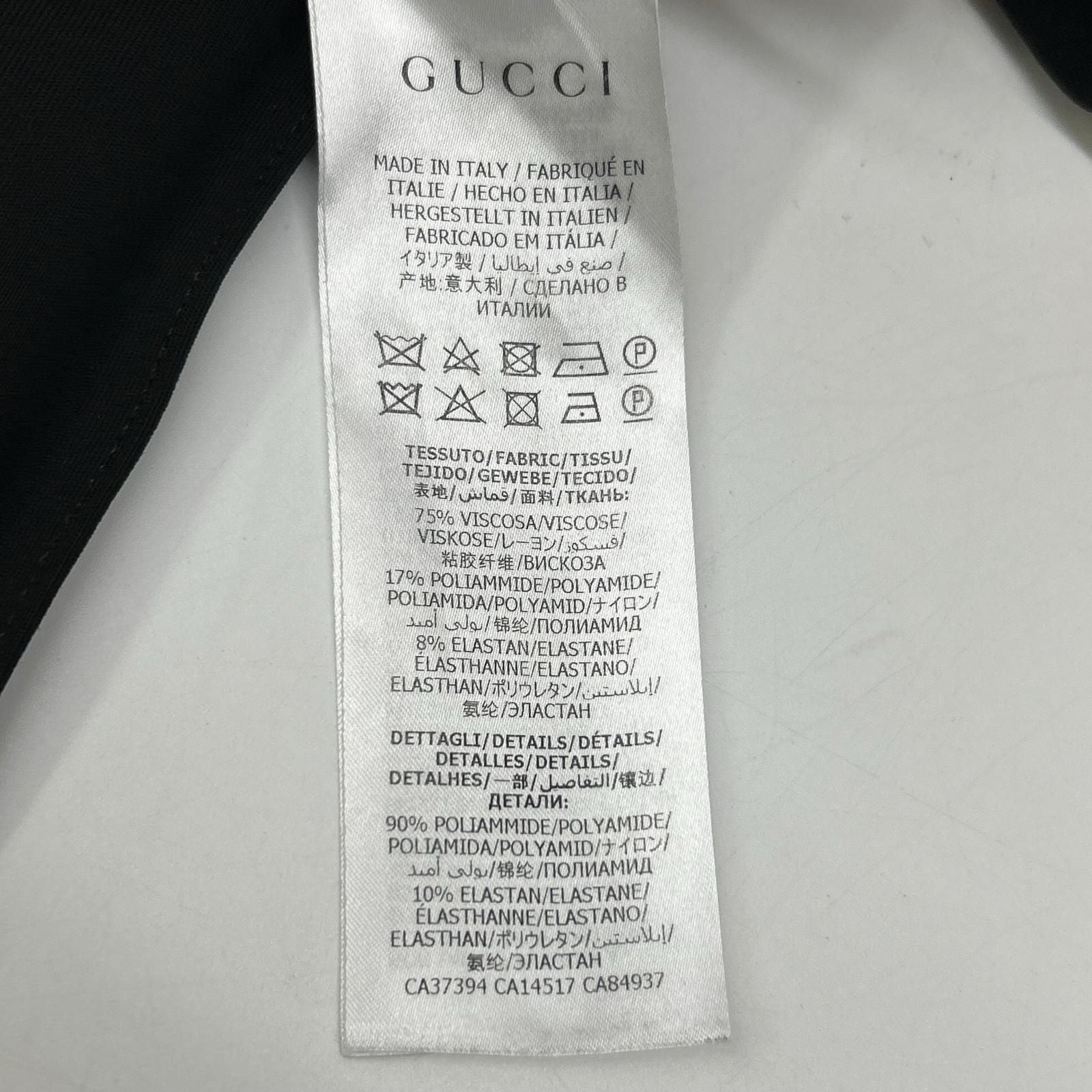 Gucci Black Pink Rayon Blend Waist Logo Center Seam Jersey Leggings Pants — view 4