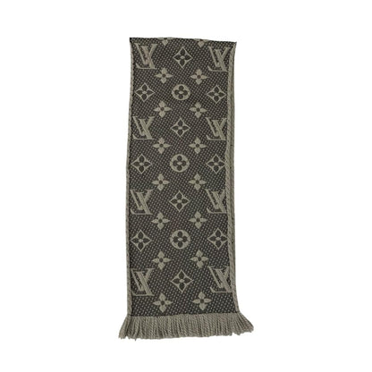 Louis Vuitton Scarf Echarpe Logo Mania Wool Silk Monogram Gray — view 5