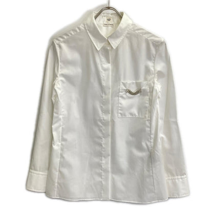 Hermes White Cotton Series Shell Button Shirt 34