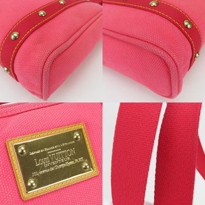 Louis Vuitton Tote Cabas MM Antigua Canvas Leather Rose Gold Everyday — view 5