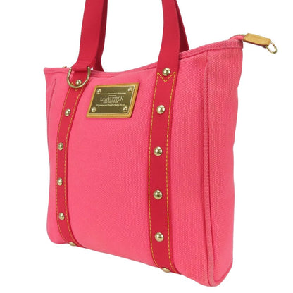 Louis Vuitton Tote Cabas MM Antigua Canvas Leather Rose Gold Everyday — view 2
