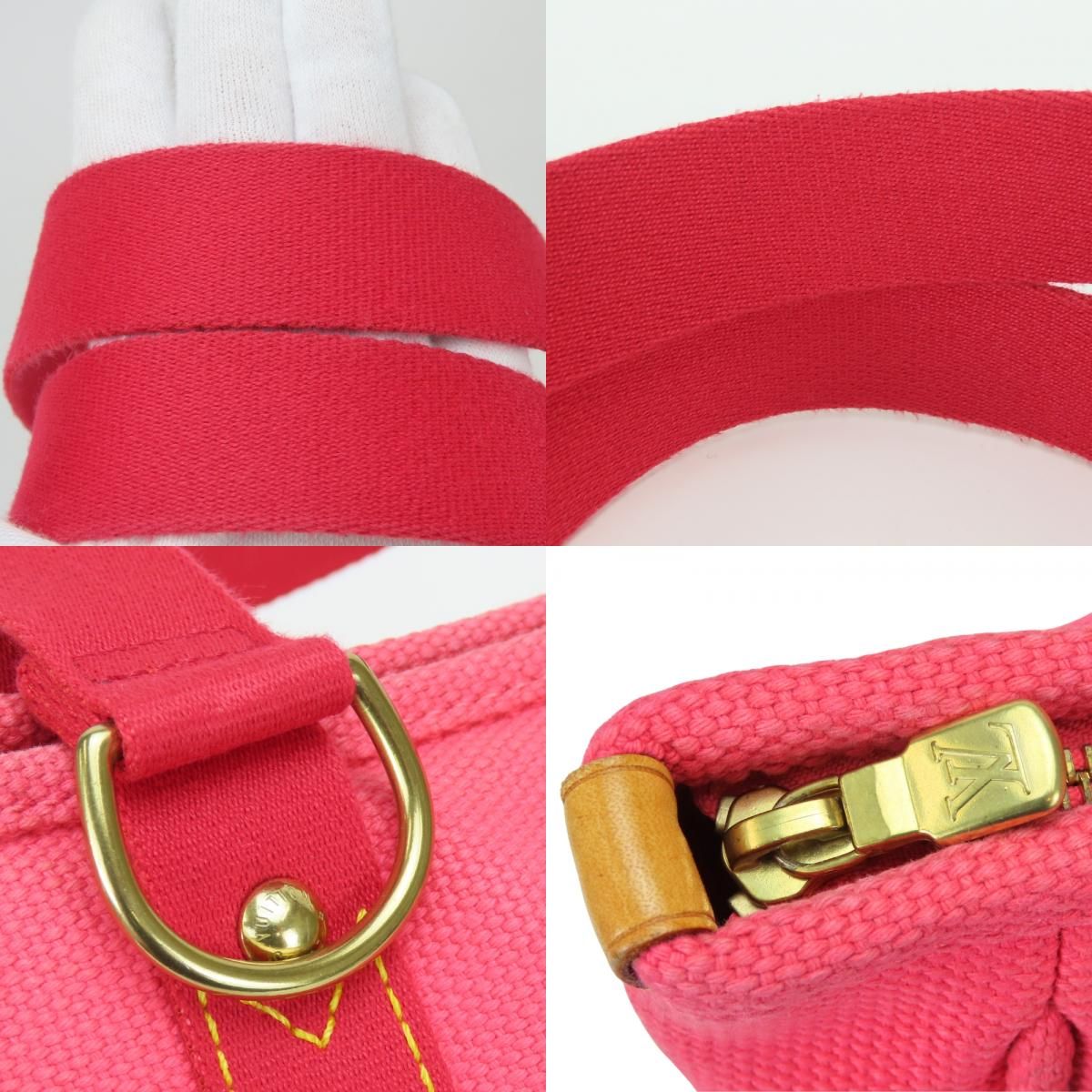Louis Vuitton Tote Cabas MM Antigua Canvas Leather Rose Gold Everyday — view 6