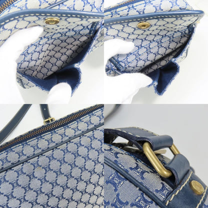 Celine Shoulder Bag Macadam 24 Canvas Leather Navy Crossbody Daily — view 6
