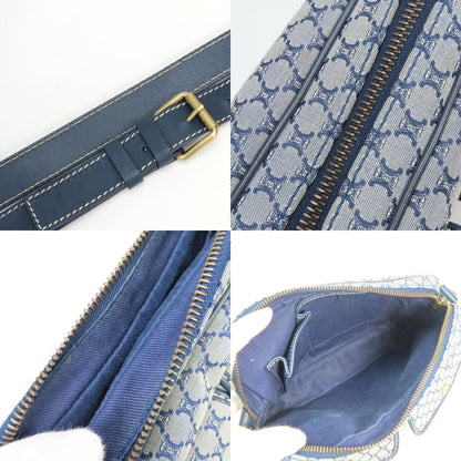 Celine Shoulder Bag Macadam 24 Canvas Leather Navy Crossbody Daily — view 7