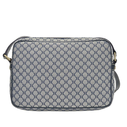 Celine Shoulder Bag Macadam 24 Canvas Leather Navy Crossbody Daily — view 3