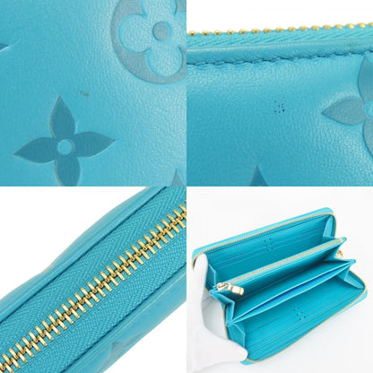 Louis Vuitton Wallet Zippy Coussin Monogram Turquoise Blue Embossed Everyday — view 6