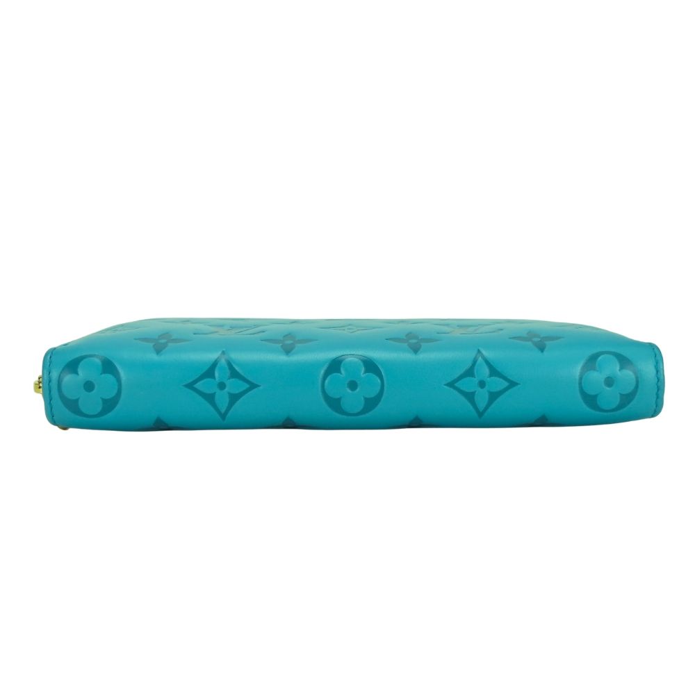 Louis Vuitton Wallet Zippy Coussin Monogram Turquoise Blue Embossed Everyday — view 3