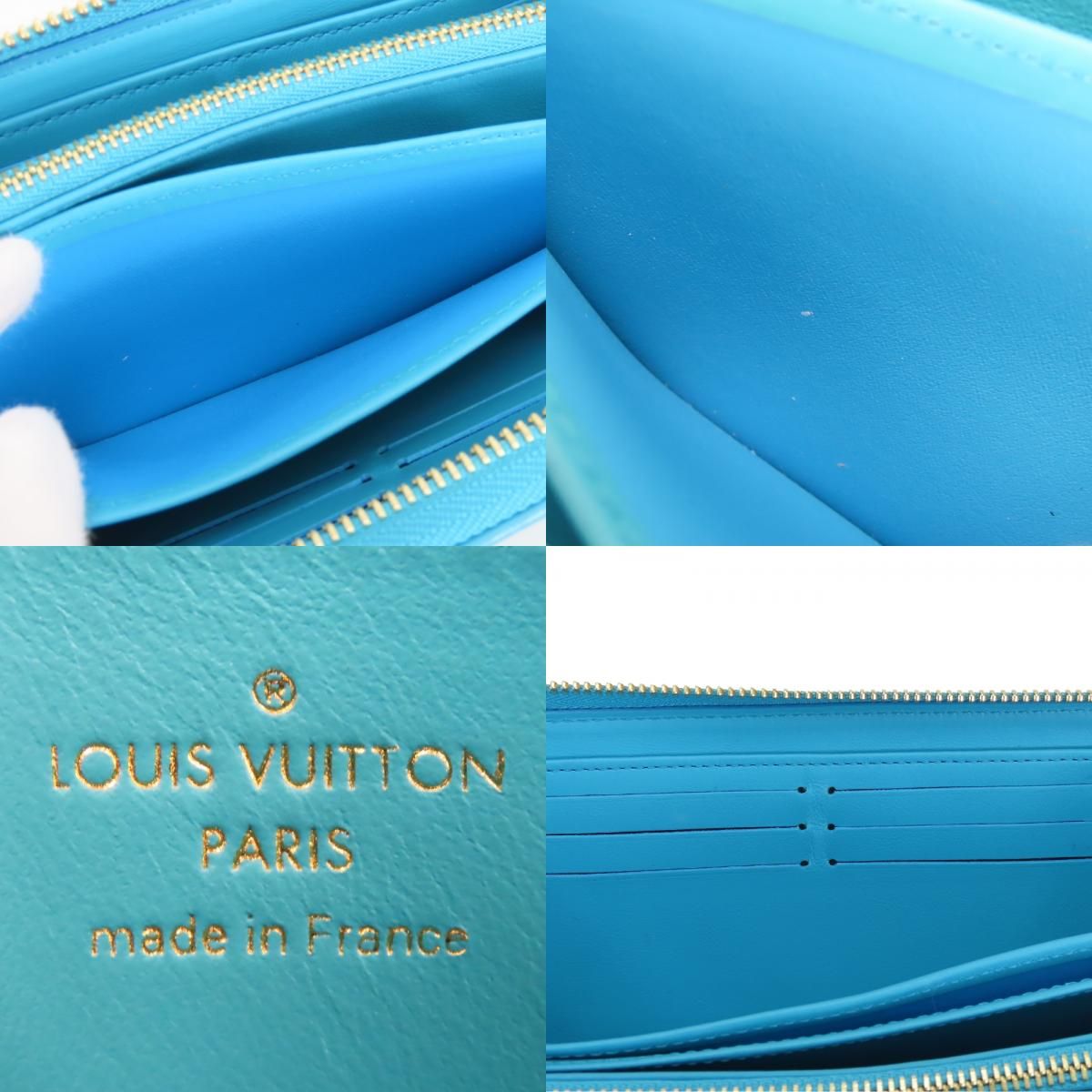 Louis Vuitton Wallet Zippy Coussin Monogram Turquoise Blue Embossed Everyday — view 8