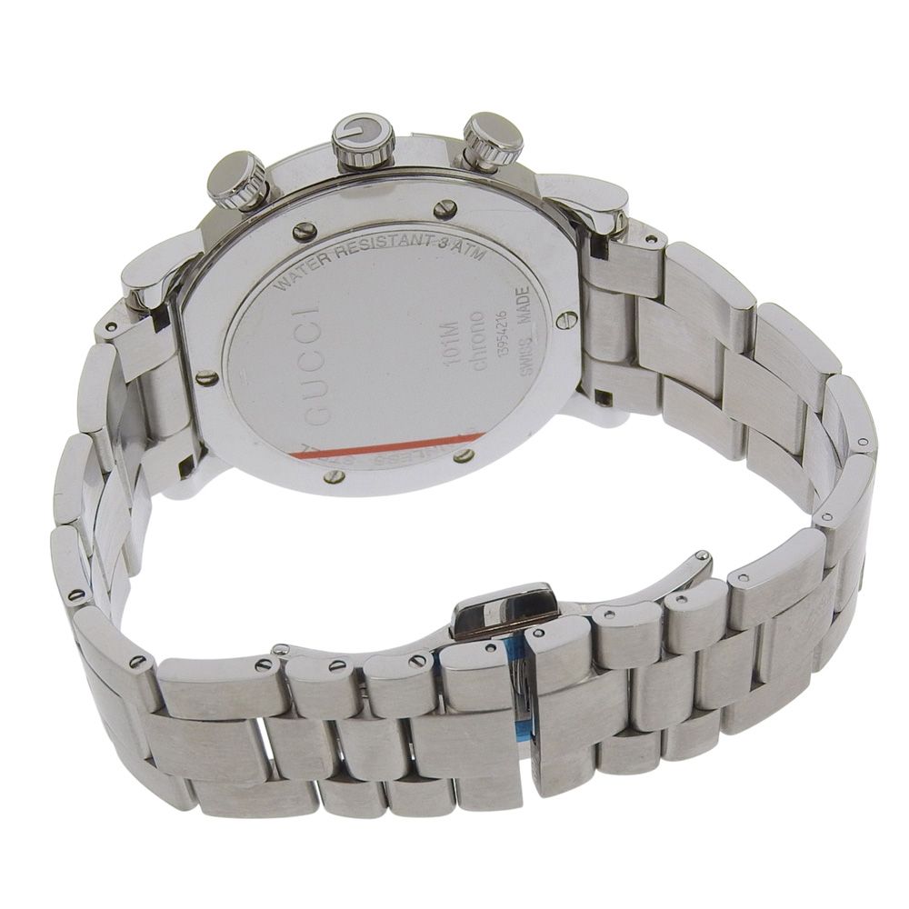 Gucci Chrono Stainless Steel Silver Quartz Chronograph White Dial Watch — view 5