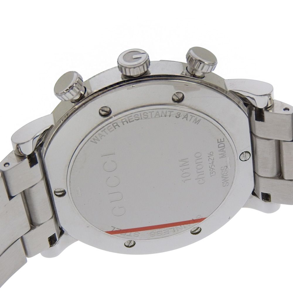 Gucci Chrono Stainless Steel Silver Quartz Chronograph White Dial Watch — view 6
