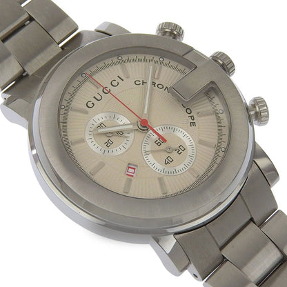 Gucci Chrono Stainless Steel Silver Quartz Chronograph White Dial Watch — view 3