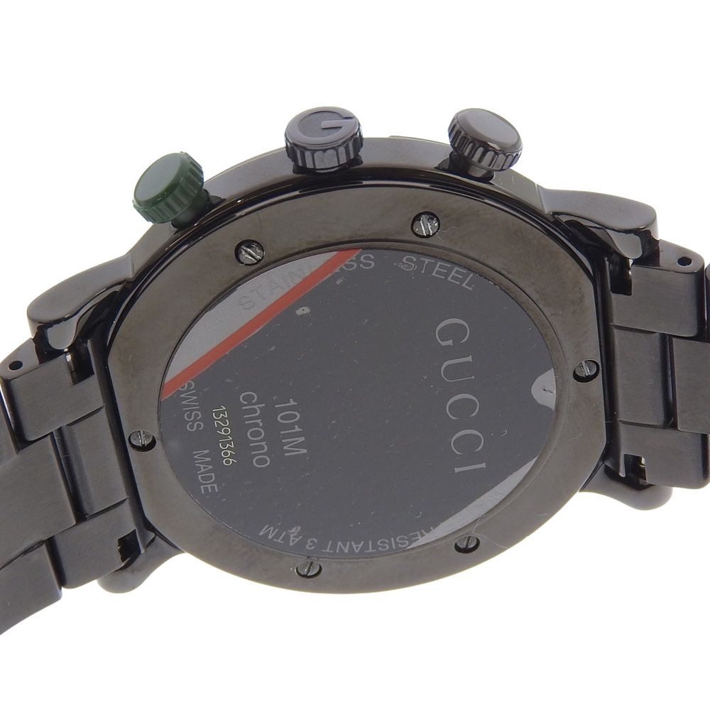 Gucci Chrono Stainless Steel Black Quartz Chronograph Dial Watch — view 6