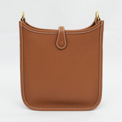 Hermes Evelyne TPM Gold Taurillon Clemence Shoulder Bag Brown Leather — view 6