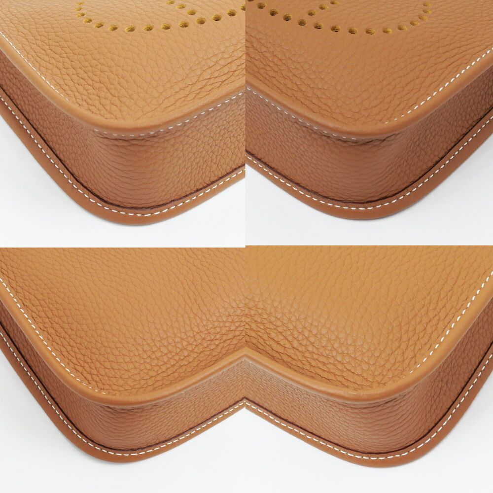 Hermes Evelyne TPM Gold Taurillon Clemence Shoulder Bag Brown Leather — view 4