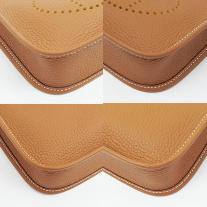 Hermes Evelyne TPM Gold Taurillon Clemence Shoulder Bag Brown Leather — view 4
