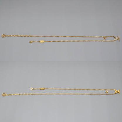 Louis Vuitton Necklace LV Iconic 39 44 cm Gold Colored Metal Strass LV Initial — view 3
