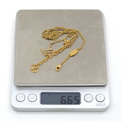 Louis Vuitton Necklace LV Iconic 39 44 cm Gold Colored Metal Strass LV Initial — view 9