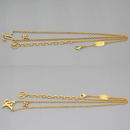 Louis Vuitton Necklace LV Iconic 39 44 cm Gold Colored Metal Strass LV Initial — view 4