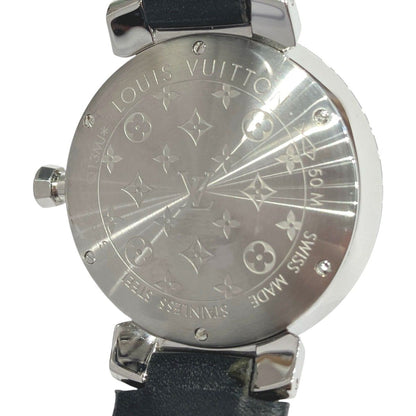 Louis Vuitton Tambour Watch SS Leather Quartz Silver Dial — view 5
